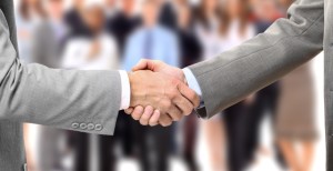 handshake isolated on business background