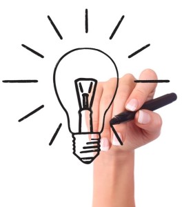 Hand drawing light bulb