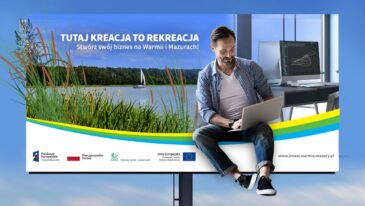billboard promujący Warmię i Mazury