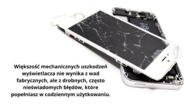 pęknięcie ekranu w smartfonie
